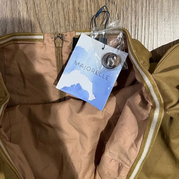 majorelle Double-Breasted khaki off shoulder Dress - Picture 6 of 10